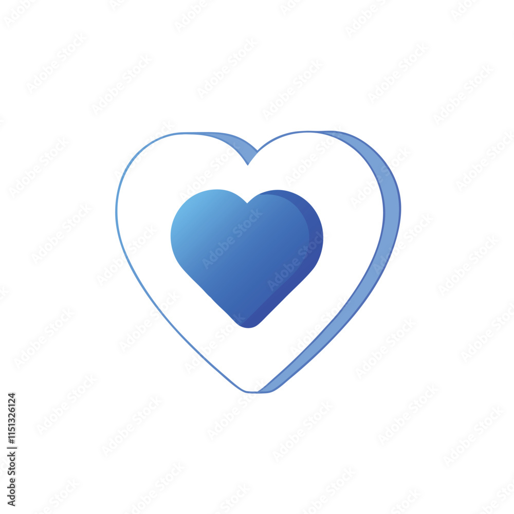 The navy heart emblem on a blue standalone background. The navy heart emblem on a blue standalone background.
