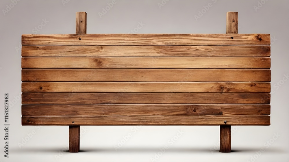 Rustic Brown Wooden Signboard Isolated on White, Perfect for Signposts or Advertising Displays. Rustic Brown Wooden Signboard Isolated on White, Perfect for Signposts or Advertising Displays.