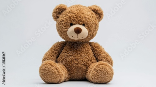 Isolated brown teddy bear on white background