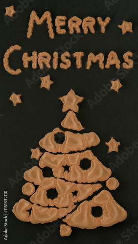 A vertical 3D render on a dark, matte background. Features a golden, inflated fabric with 
