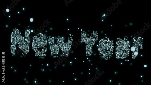 A 3D render: the words 
