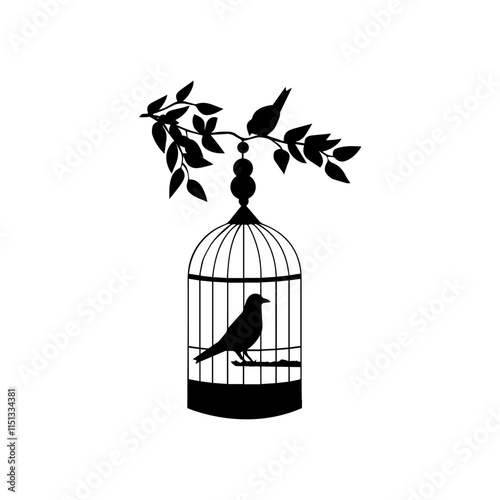 bird in a cage icon design vectors illustration