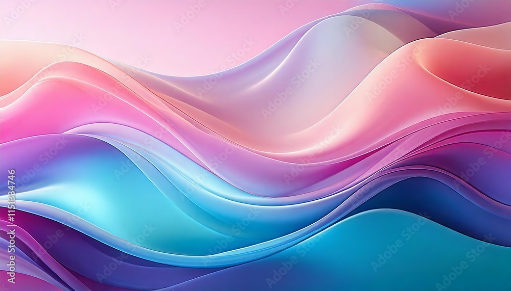 Fototapeta premium Vibrant Holographic Gradient with Smooth Pastel Tones Blending Seamlessly