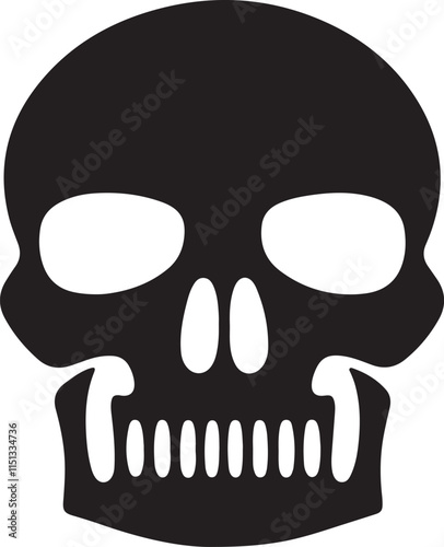 skull icon vector art illustration on a white background.
