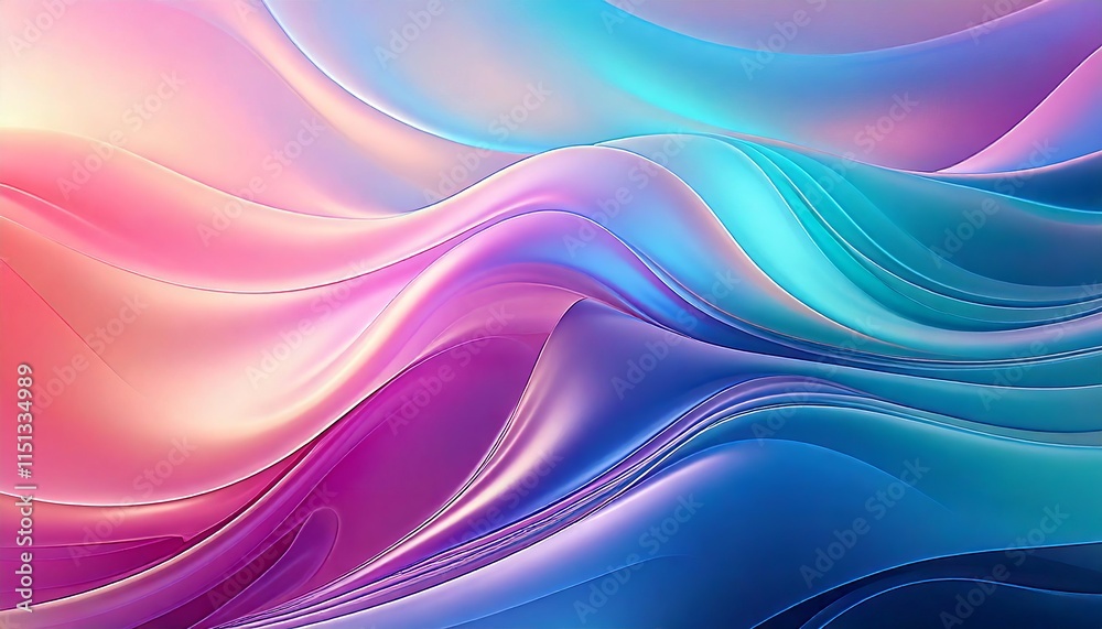 Fototapeta premium Vibrant Holographic Gradient with Smooth Pastel Tones Blending Seamlessly