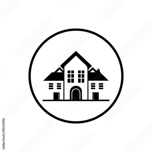 simple house design icon, illustration image