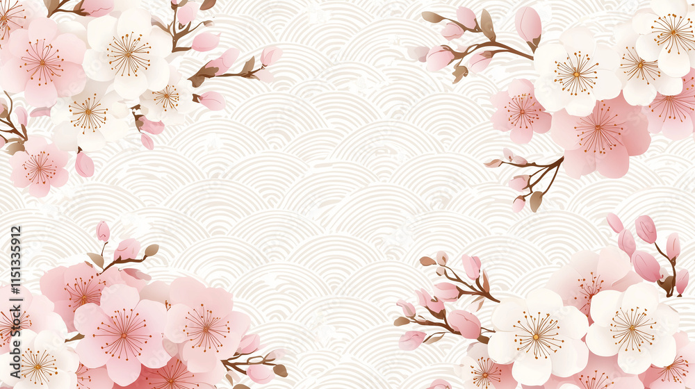 和柄-雲と桜 和柄-雲と桜