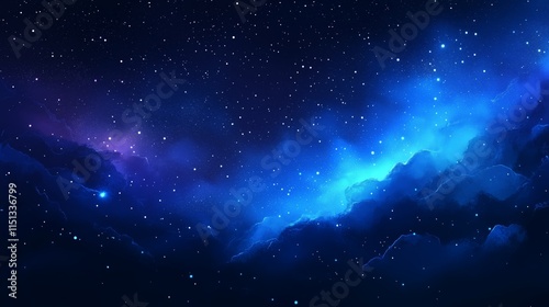 Cosmic Background with Starry Nebula and Deep Space Atmosphere - Made with Generative AI photo