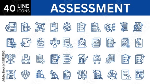 Assessment line icons set. Vector Illustration 