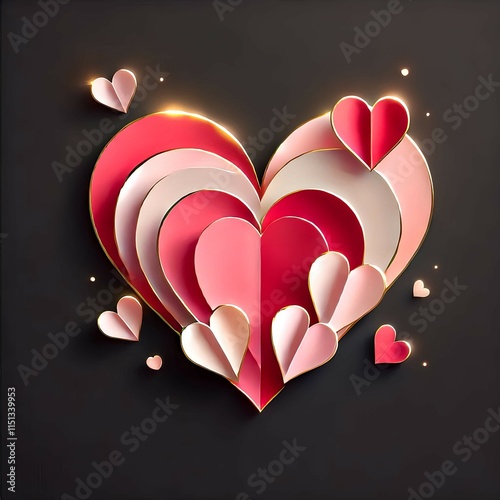 "Celebrate love with vibrant Valentine’s designs! Layered hearts, glowing accents, and romantic hues make these perfect for cards, decor, or digital use. Share the love today!"