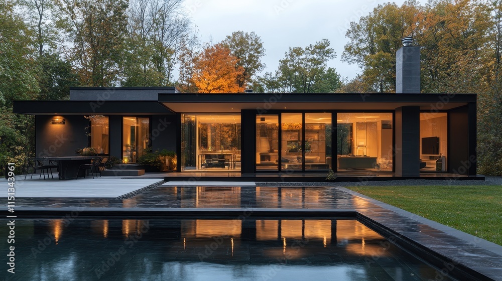 Fototapeta premium Minimalist house with sustainable materials.