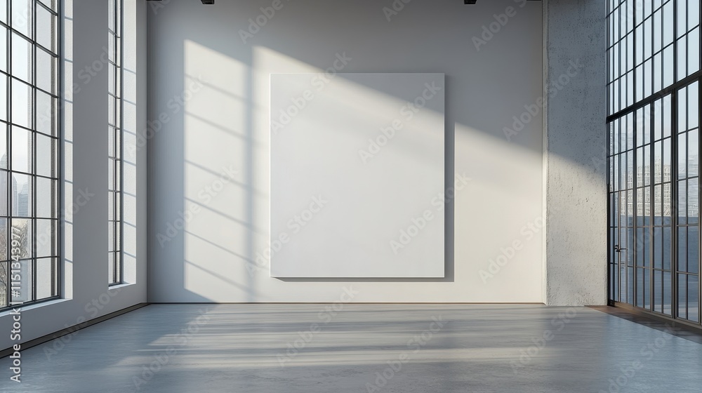 Minimalist kitchen with a blank canvas on the wall Minimalist kitchen with a blank canvas on the wall