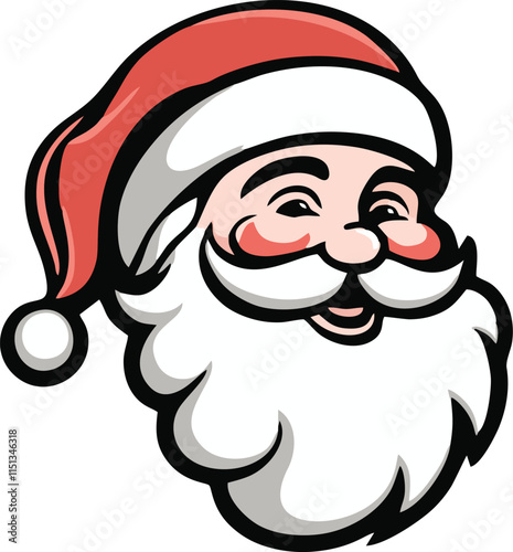 Santa Claus vector illustration logo design black and white background