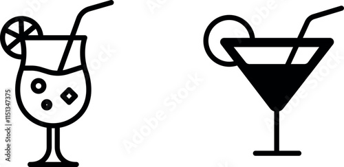 "Cocktail Icon for Beverage, Bar, and Party Applications"