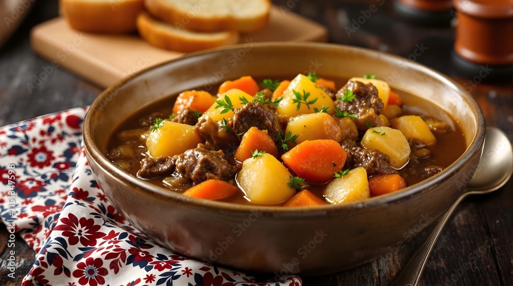 Brun Lapskaus (Brown Stew) with Root Vegetables and Herbs (Norwegian Cuisine) Brun Lapskaus (Brown Stew) with Root Vegetables and Herbs (Norwegian Cuisine)