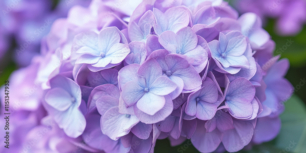 Close-up of delicate lavender hydrangeas Close-up of delicate lavender hydrangeas