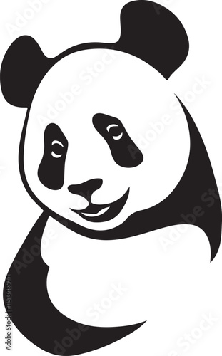 panda icon vector art illustration on a white background.
