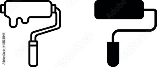 "Paint Roller Icon for Home Improvement and Painting Applications"