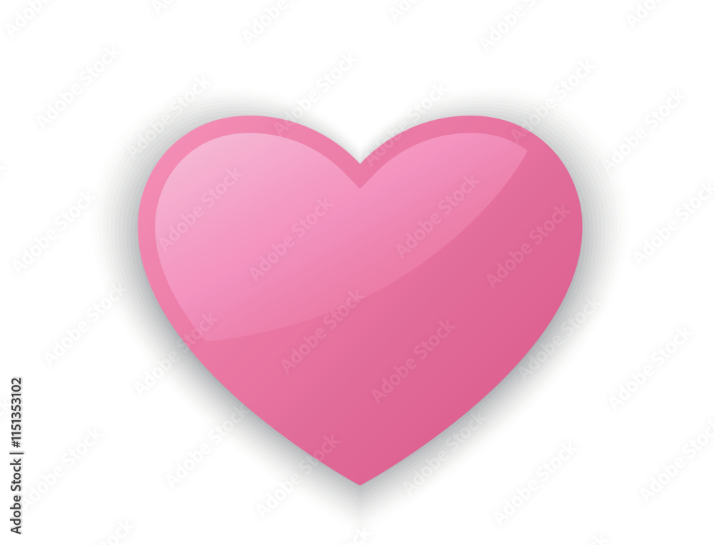 pink heart emoji. love, romantic and valentines design element. isolated vector image