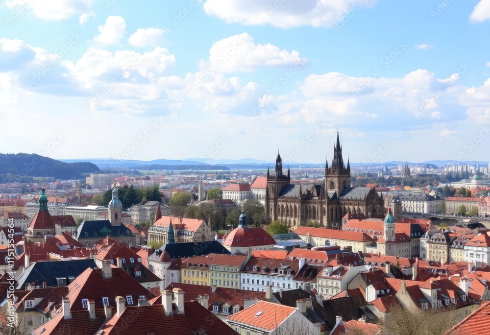 Obraz premium A breathtaking panoramic view of Prague Castle and Lesser Town in Prague