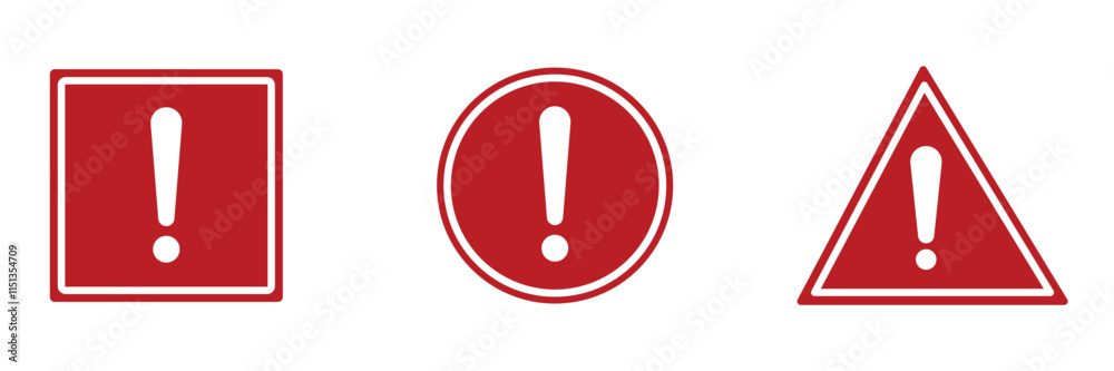 Danger sign vector. Warning sign isolated on white background.
Danger sign vector. Warning sign isolated on white background.