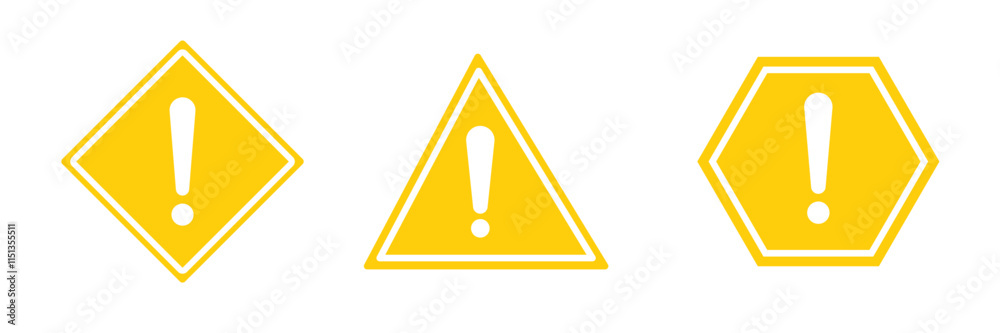 Danger sign vector. Warning sign isolated on white background.
Danger sign vector. Warning sign isolated on white background.
