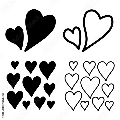 set of hearts