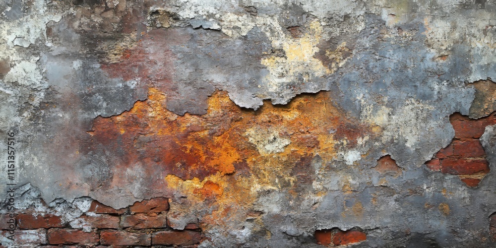 Obraz premium Close up high resolution image showing an old, weathered wall, ideal for use as texture or background, highlighting the unique characteristics of the wall s surface for various projects.