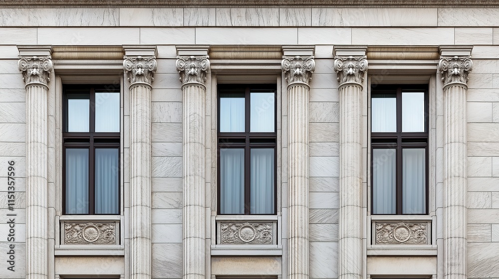 Obraz premium Federal Reserve building facade standing strong and secure, symbolizing economic stability and the central role of financial institutions in modern society.