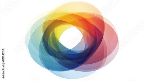 Overlapping circular gradients that merge into new colors where they intersect, symbolizing unity through blending differences.  photo