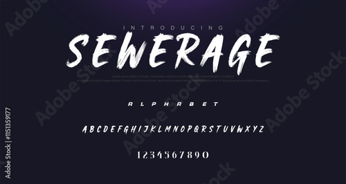 Brush Font. Hand Lettering Sketch Font. Vector Alphabet