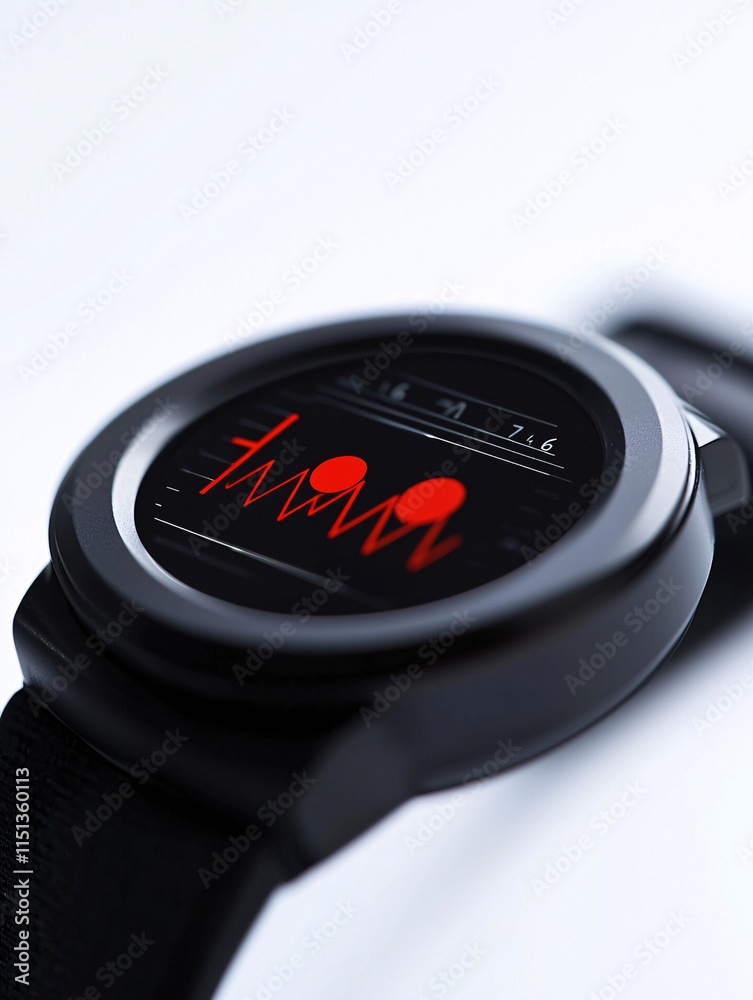 Fototapeta premium A close-up of a patient monitoring wearable device, sleek design, real-time data visualization