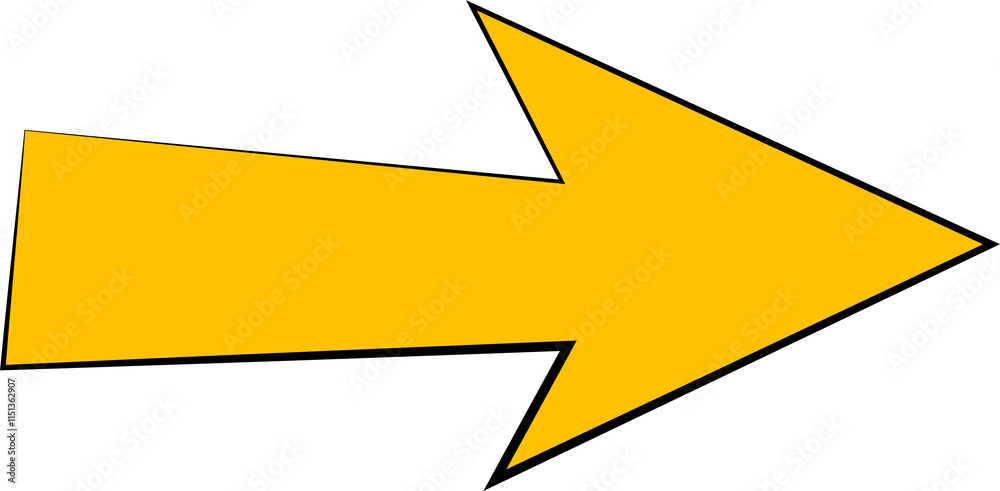A yellow arrow pointing to the right with five other arrows pointing in different directions. Concept of direction and movement, with the arrows representing different paths or choices A yellow arrow pointing to the right with five other arrows pointing in different directions. Concept of direction and movement, with the arrows representing different paths or choices