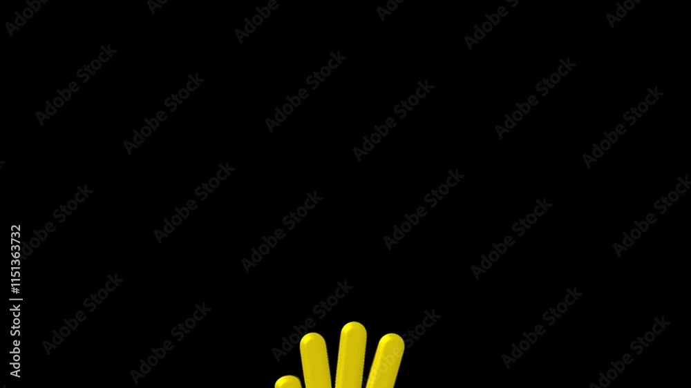 4k waving hand animation on chroma key background. waving hand emoji. Clapping Hand icon Animation. Thumbs Up Emoji.