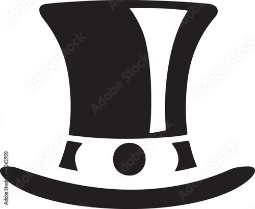 magician s black hat icon vector art illustration on a white background.
