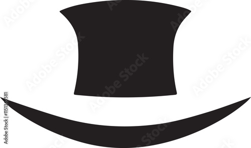 magician s black hat icon vector art illustration on a white background.
