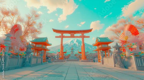 和柄-新年の富士山