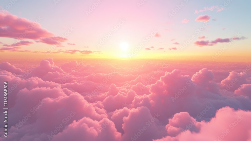 A stunning sunset with warm hues blending into scattered clouds, leaving the middle clear for text. A stunning sunset with warm hues blending into scattered clouds, leaving the middle clear for text.