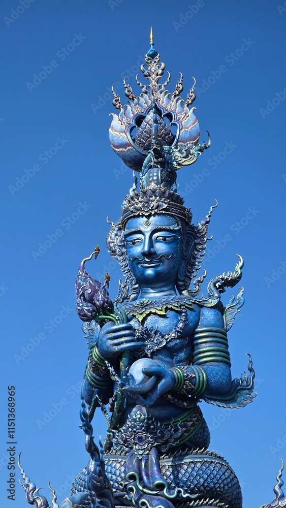statue of buddha in the blue temple statue of buddha in the blue temple