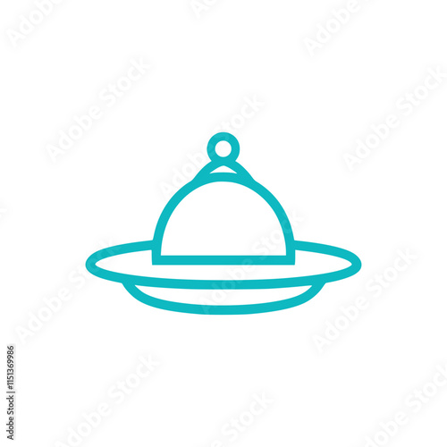 Restaurant Steel Serving Tray icon on white background. Vector illustration in trendy flat style