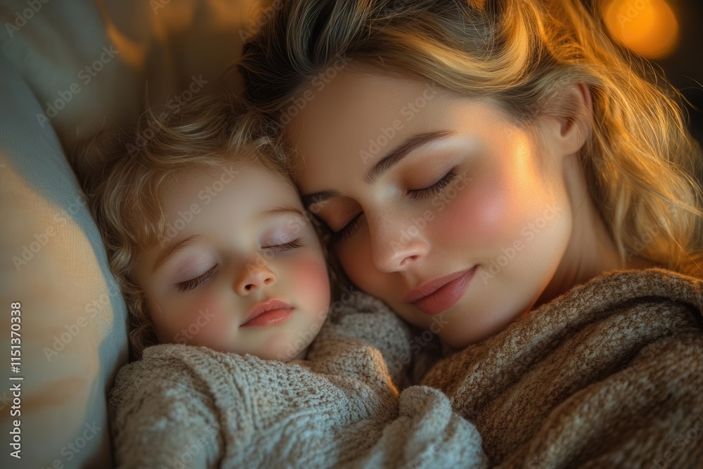 caring mother gently putting her young toddler to bed in a cozy bedroom, capturing the warmth and tenderness of their bedtime routine, with soft lighting creating a peaceful atmosphere caring mother gently putting her young toddler to bed in a cozy bedroom, capturing the warmth and tenderness of their bedtime routine, with soft lighting creating a peaceful atmosphere