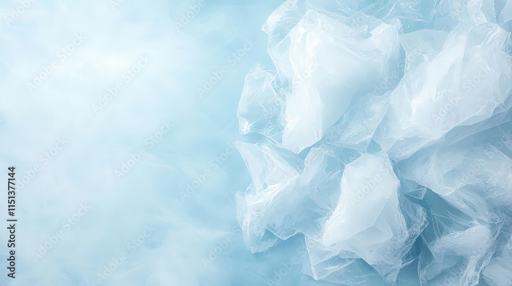 Obraz premium Plastic Waste Piled on Blue Background