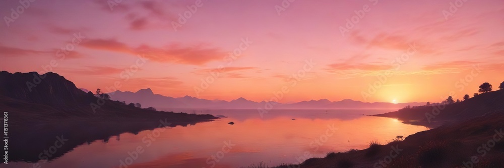 soft pink hues fade into gentle orange tones as day succumbs to twilight , peaceful evening, beautiful scene, serene atmosphere soft pink hues fade into gentle orange tones as day succumbs to twilight , peaceful evening, beautiful scene, serene atmosphere