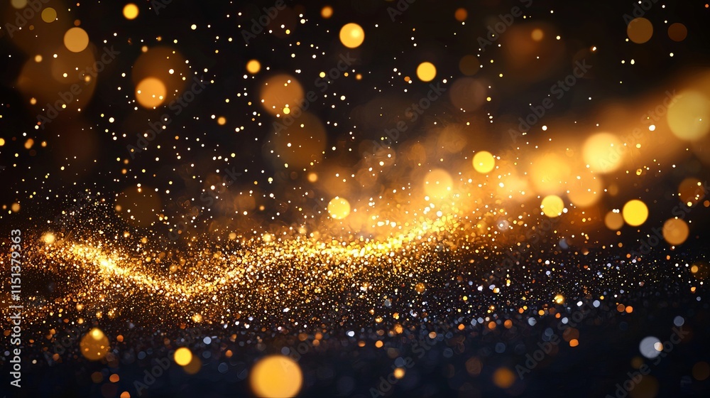 Obraz premium Abstract Gold Glitter Particles Background