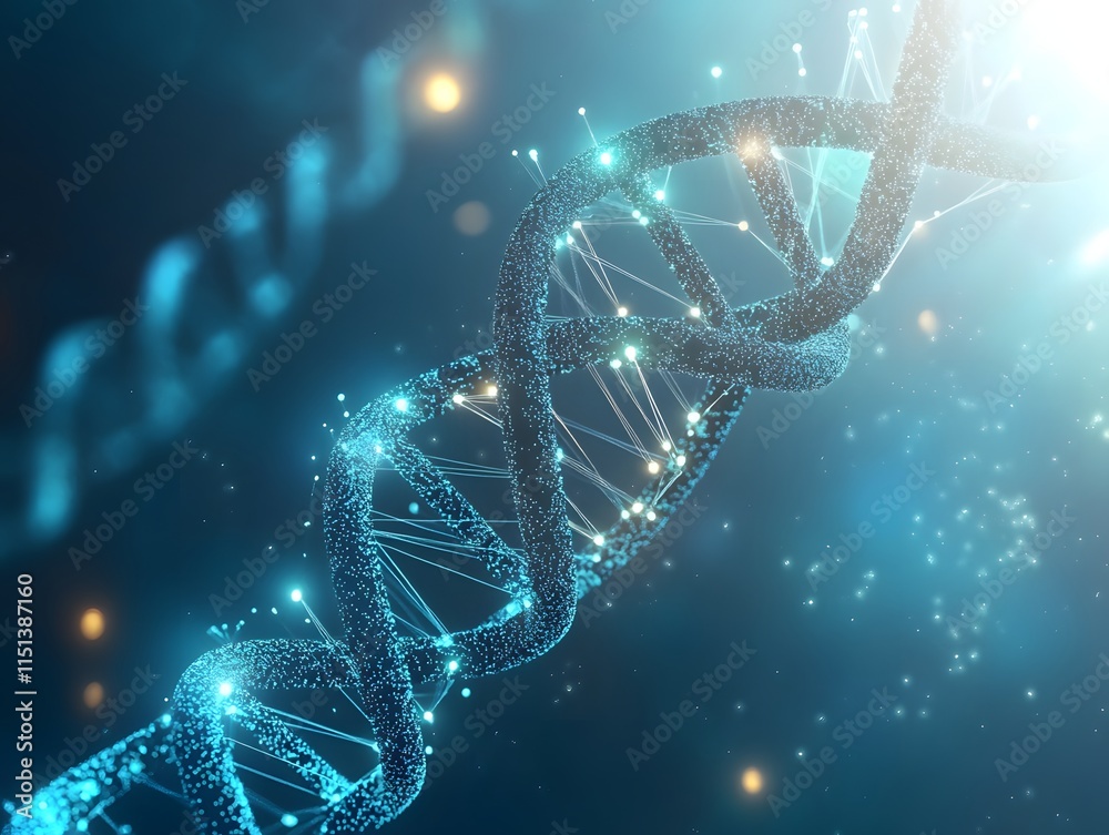 Minimalistic Science Banner with Single DNA Strand Minimalistic Science Banner with Single DNA Strand