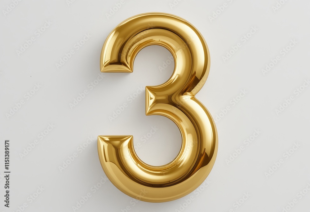 Golden Number Three: A Polished, Reflective Digit Golden Number Three: A Polished, Reflective Digit