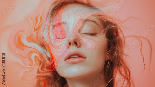 Dysmorphia, concept. mysterious portrait in the art style, smooth shapes