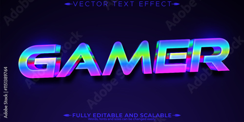 Game legend text effect, editable gaming and cyber text style