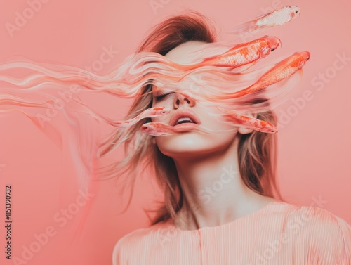 a beautiful glamorous girl in cute pink tones,a portrait in a fabulous style,