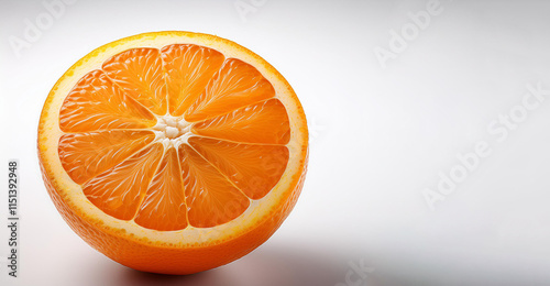 Media naranja de aspecto delicioso aislada sobre fondo blanco photo